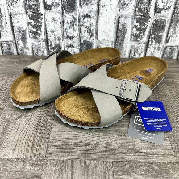 Birkenstock Siena Suede Leather Women size 11 Gray Slip On Sandals - Picture 3 of 7